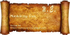 Munkácsy Éva névjegykártya